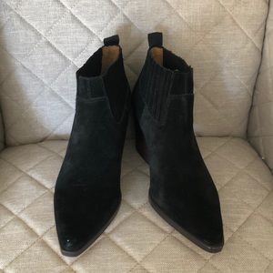 FRANCO SARTO ANKLE BOOTIES BLACK SUEDE SZ 7.5